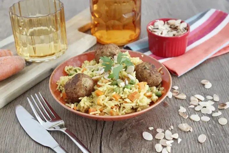 Riz biryani et falafels