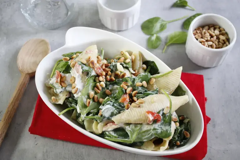 One pot pasta épinards chèvre frais