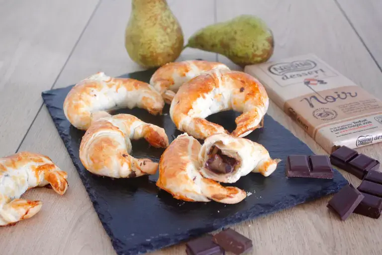 croissant feuilleté poire chocolat