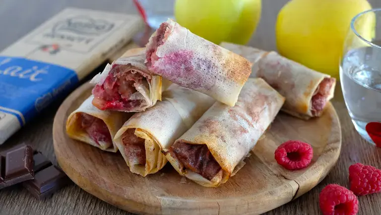 Nems pomme framboise chocolat lait