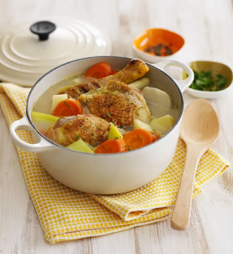 Mijoté de légumes d’hiver et poulet rôti