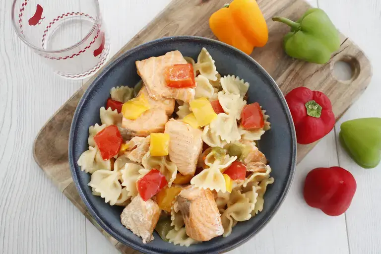 One pot pasta saumon et 3 poivrons