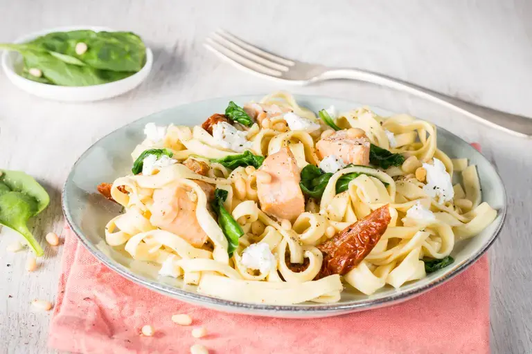 On pot pasta saumon épinards Cookeo