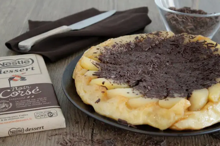 Tarte tatin poires et chocolat corsé