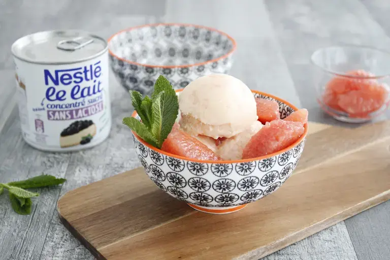 Sorbet au pamplemousse sans lactose