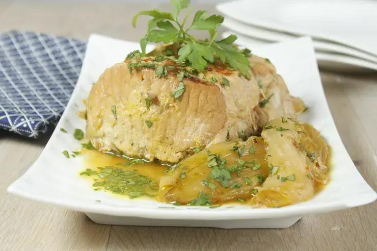 Rôti de porc aux endives caramélisées à l'orange Cookeo