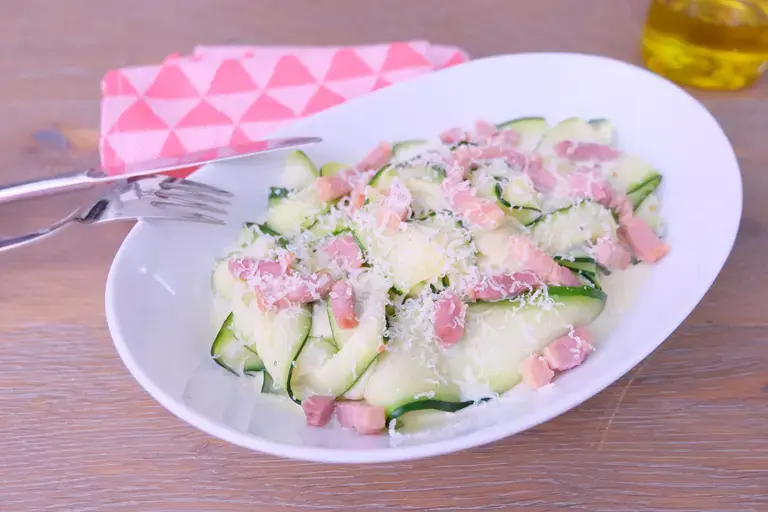 Courgettes à la carbonara