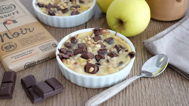 Gratinée pomme et pépites de chocolat