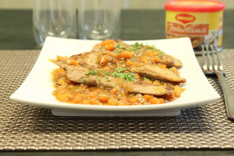 Aiguillettes de canard à l'orange