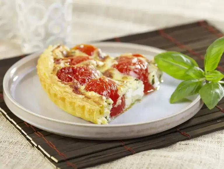 Tarte tomates chèvre aux échalotes