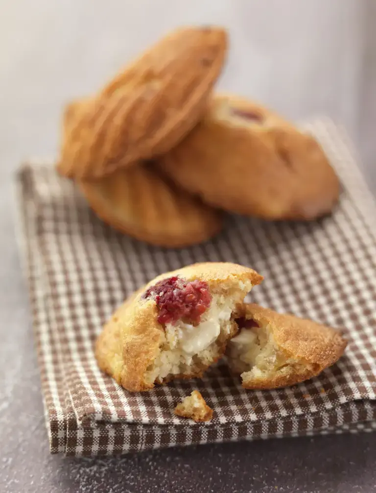 Madeleines framboises banane pepites de chocolat blanc