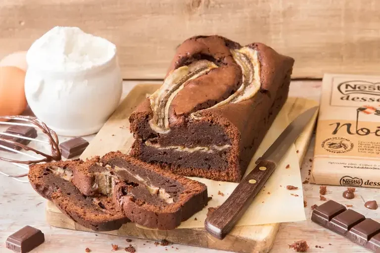 Gâteau au chocolat et à la banane