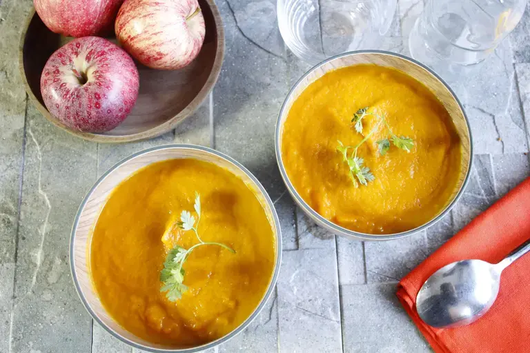 Soupe de carottes et pomme à la cannelle au Cookéo
