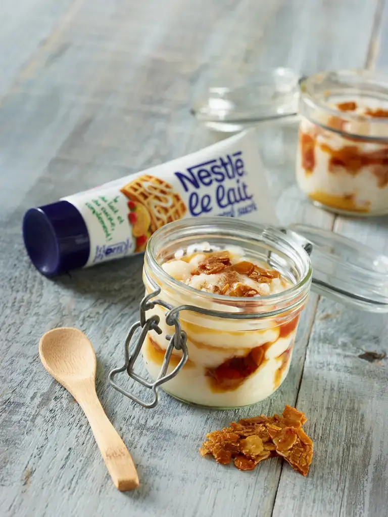 Riz au lait aux éclats de nougatine