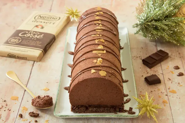 Buche chocolat marrons