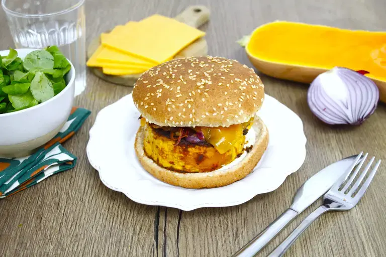 Burger au butturnut rôti au air fryer