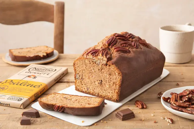 Cake au chocolat praliné et noix de pecan