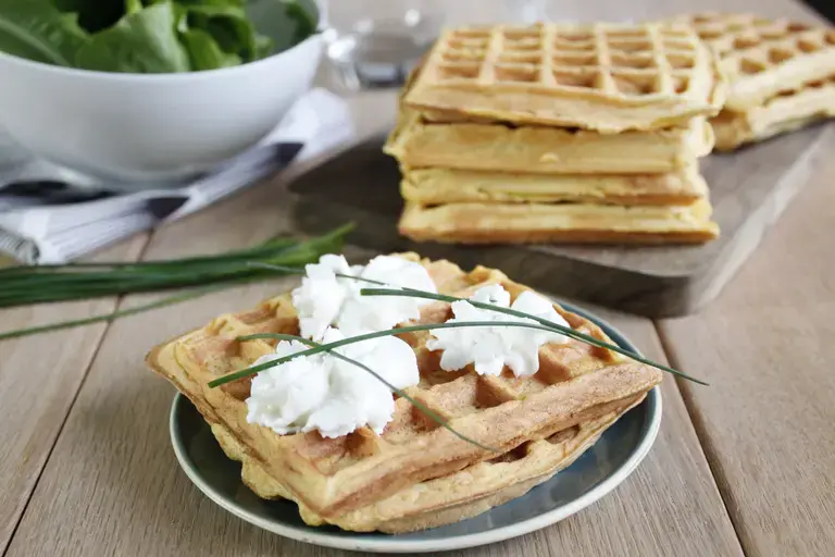 Gaufres aux carottes et chèvre frais