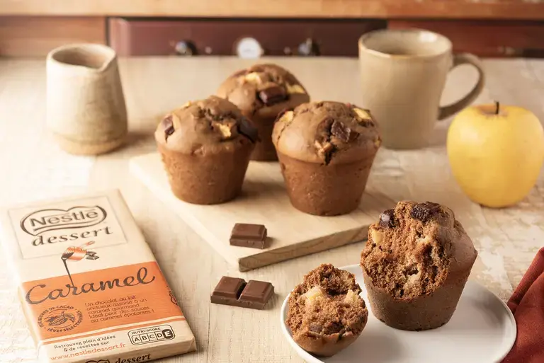 Muffins pommes et chocolat caramel