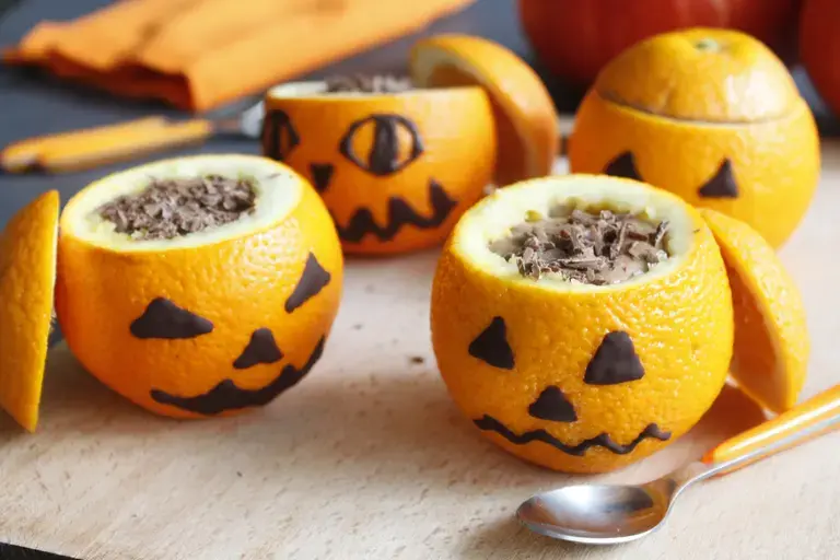 Mousse au chocolat d’Halloween à l'orange