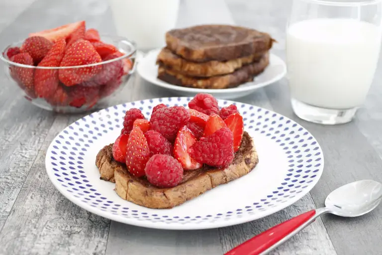 Pain perdu aux fruits rouges et Nesquik
