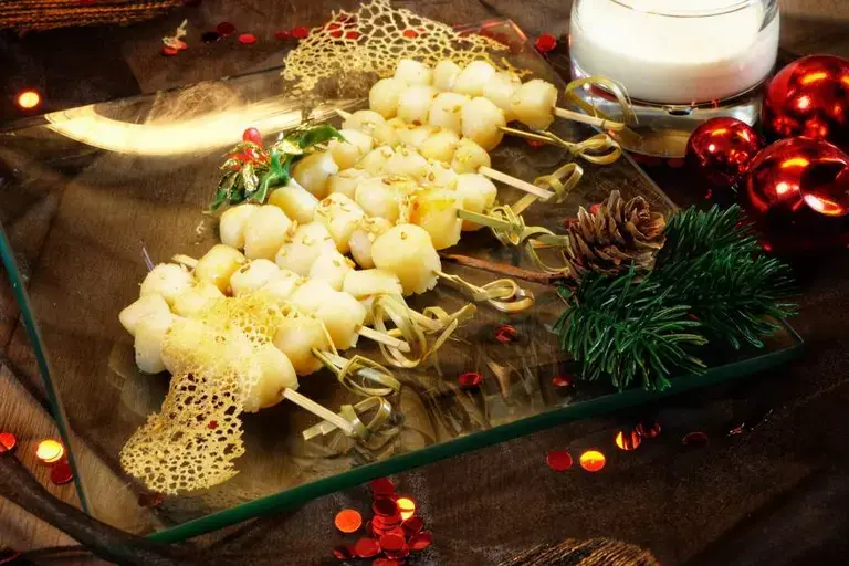 brochettes de pétoncle et crème citronnée
