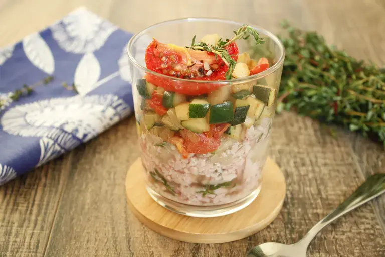 Aspic de jambon et courgettes au thym frais