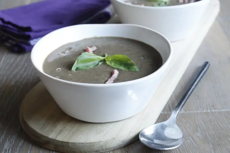 Velouté de lentilles au bacon et basilic Cookeo