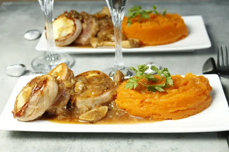 Médaillons de lotte poitrine et cèpes