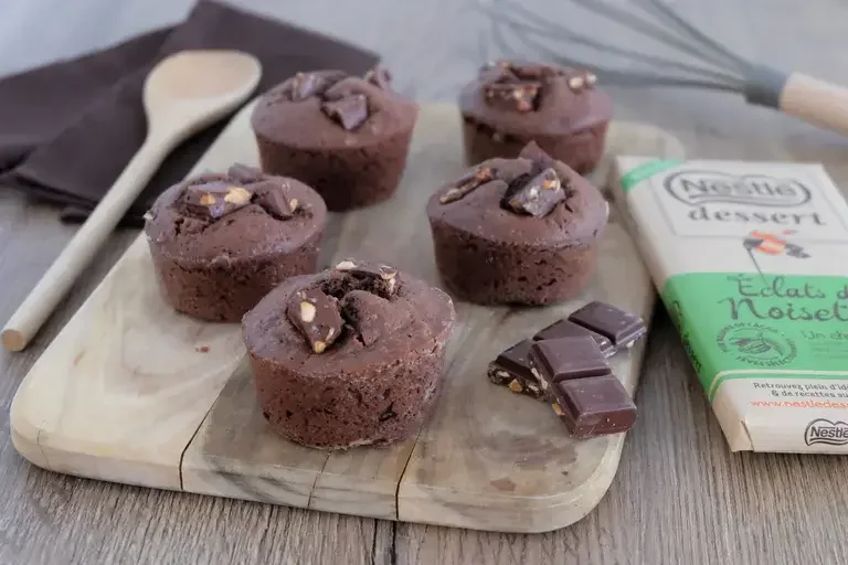muffins au chocolat éclats de noisettes
