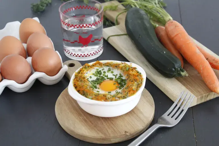 Oeufs cocotte aux petits légumes