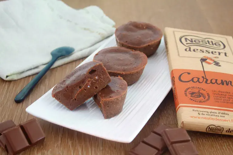 Mini fondants chocolat caramel