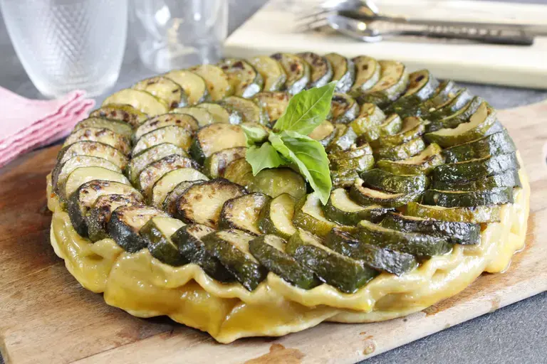 Tatin de courgettes et mozzarella