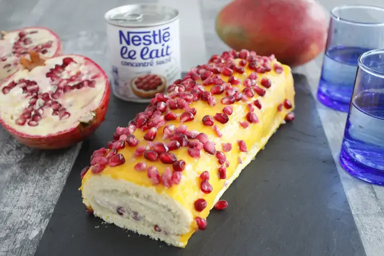 Bûche exotique au lait concentré