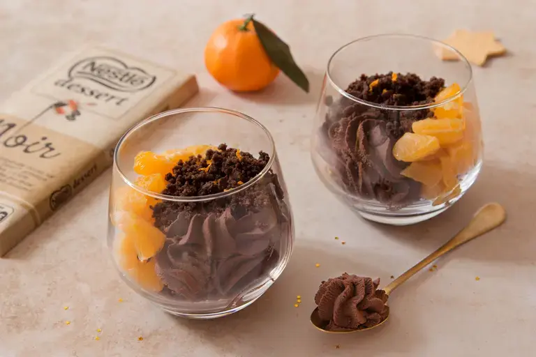 Verrines chocolat et clémentines
