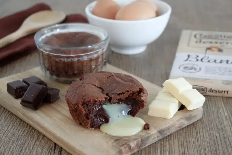 Coeurs coulants aux 2 chocolats