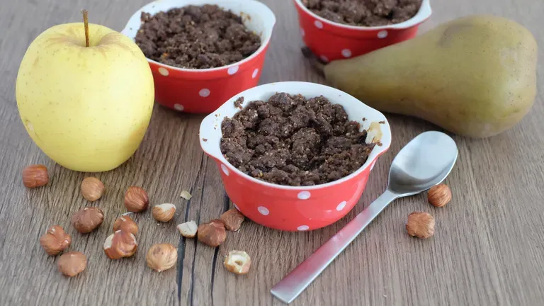 Crumble pomme poire noisettes Ricoré