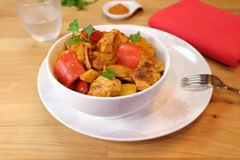 Faux poulet basquaise végétarien