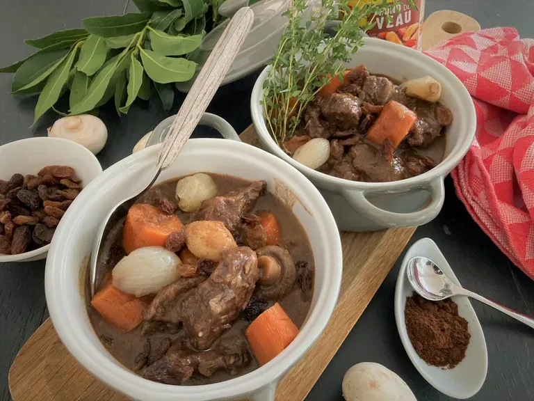 Boeuf bourguignon sucré salé