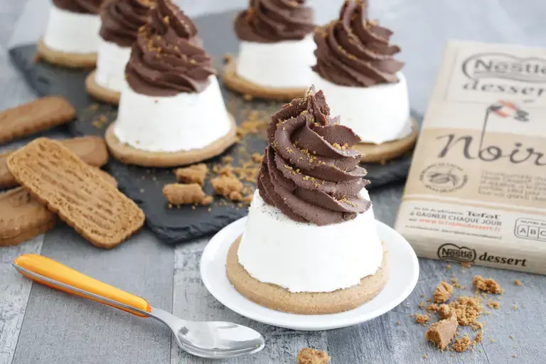 Sablé speculoos panna cotta ganache au chocolat