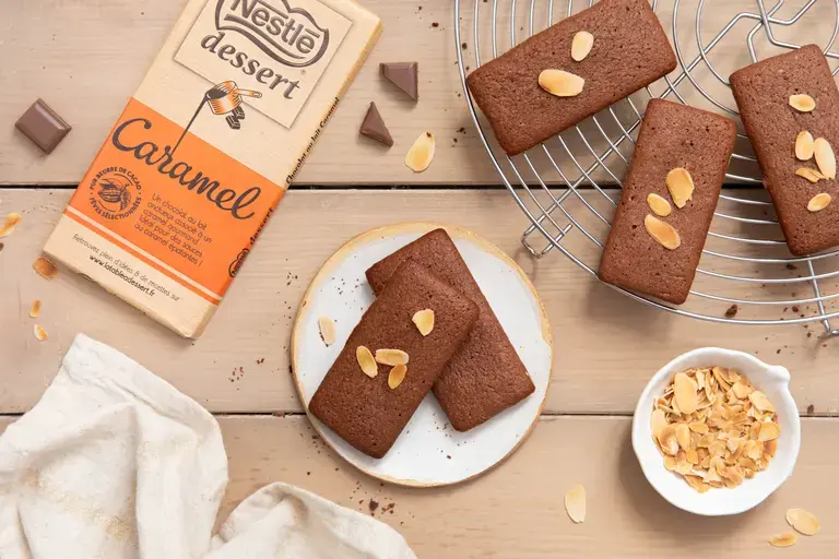 Financiers chocolat caramel