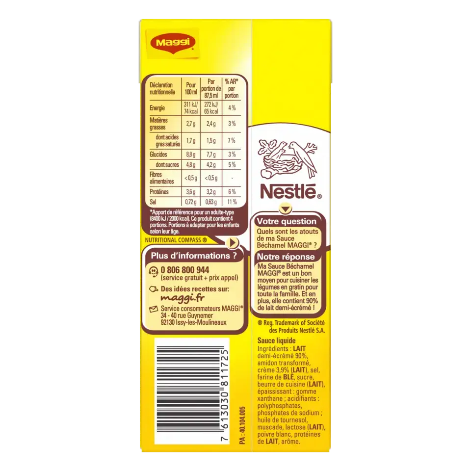 SAUCE LIQUIDE BÉCHAMEL 350ml