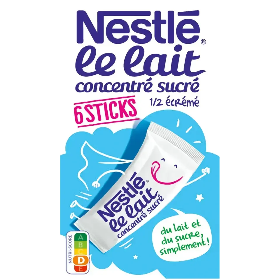 NESTLE Lait Concentré Sucré lait demi écrémé 6 sticks de 30g visuel-2
