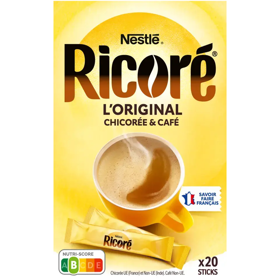 Chicorée &amp; Café, RICORÉ® L'Original, Boîte de 20 Sticks (3g chacun)