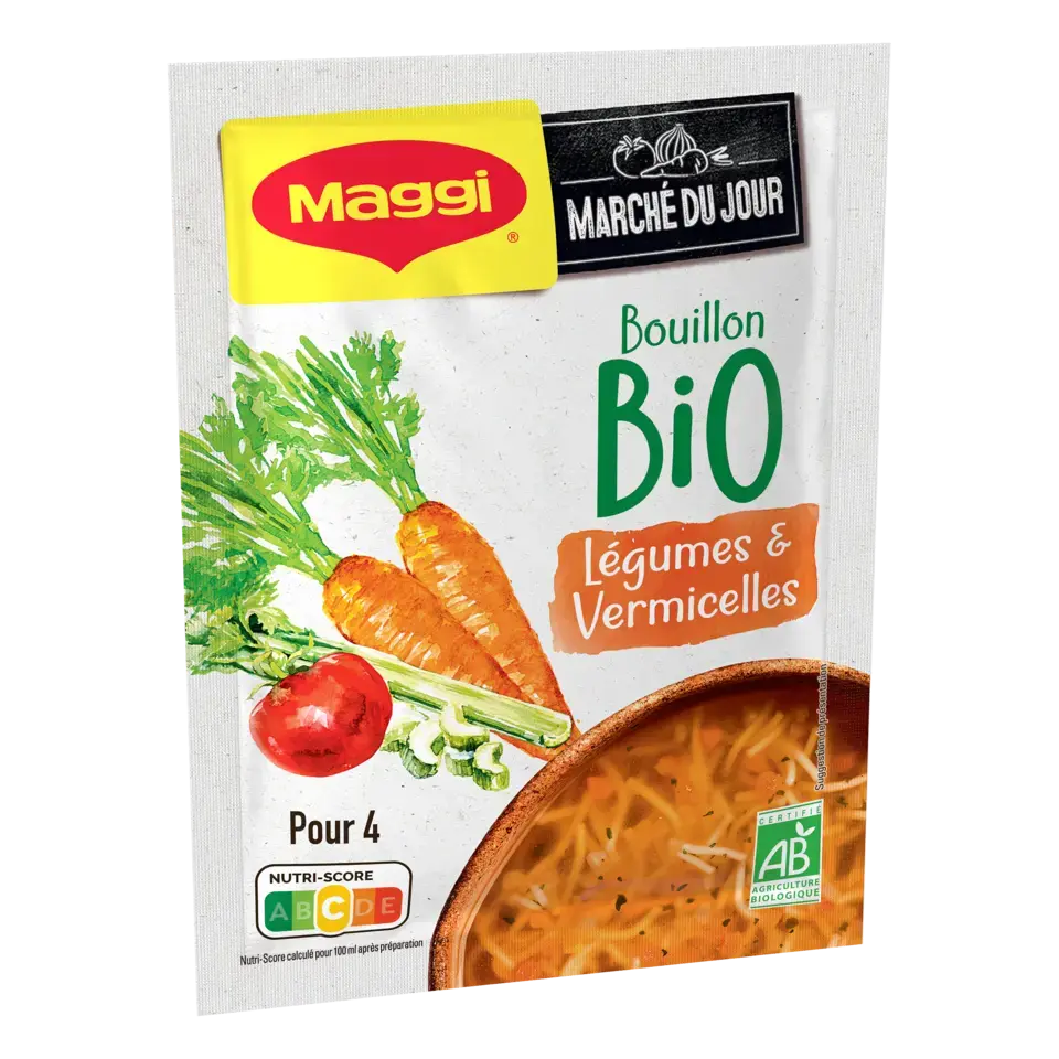 MAGGI Bio Soup Bouillon Vegetables Sachet 12x60g FR
