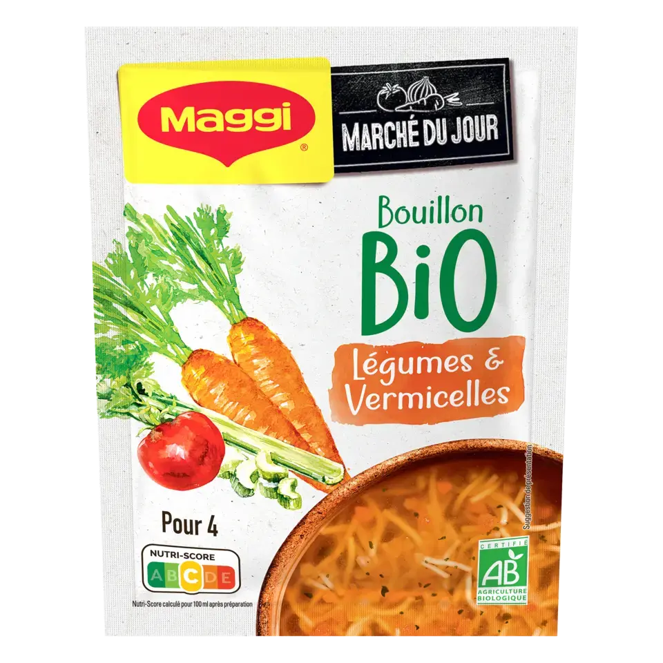 MAGGI Bio Soup Bouillon Vegetables Sachet 12x60g FR