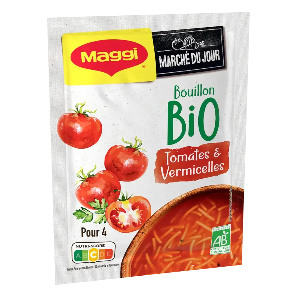 MAGGI Bio Soup Bouillon Tomato Vermicelli Sachet 10x70g FR