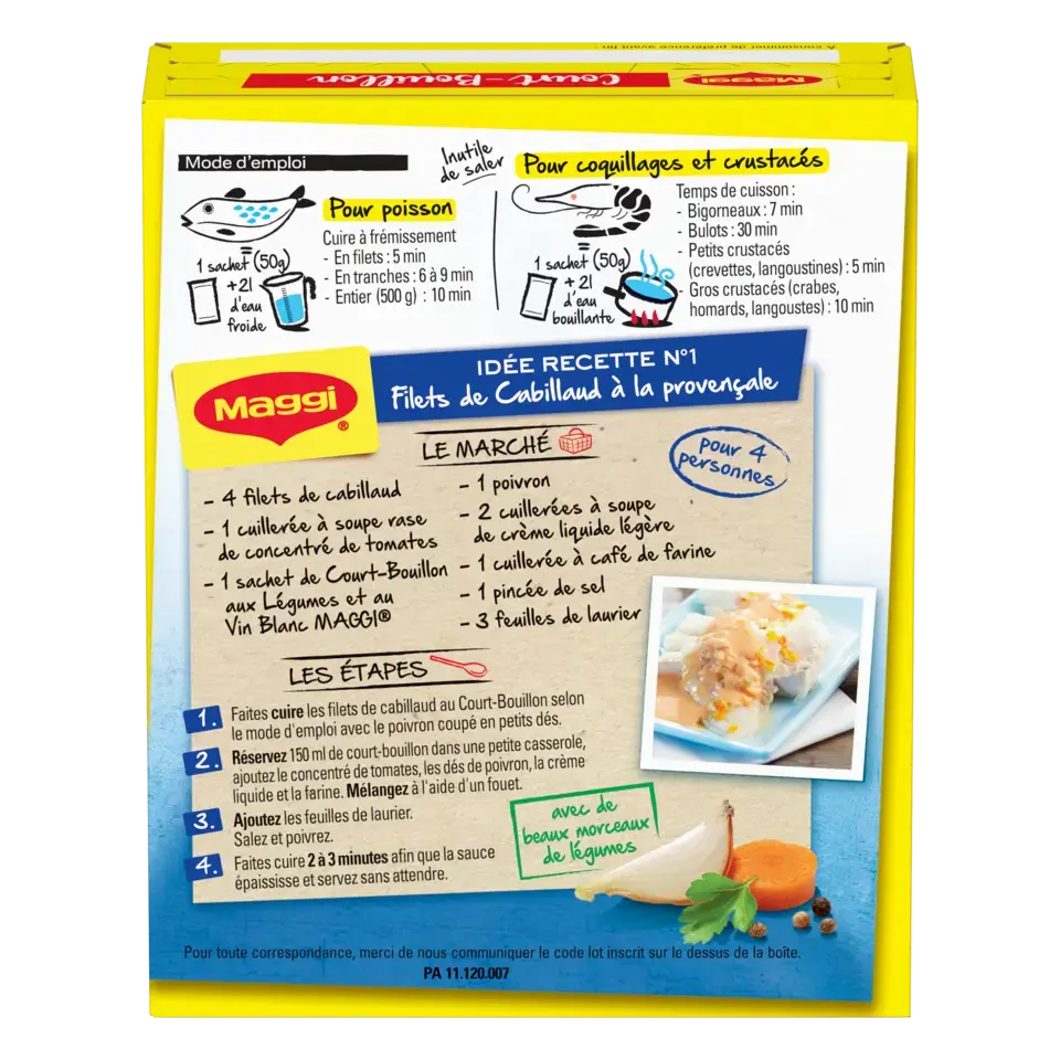 MAGGI COURT-BOUILLON LÉGUMES ET VIN BLANC ( 3 sachets ) visuel-3