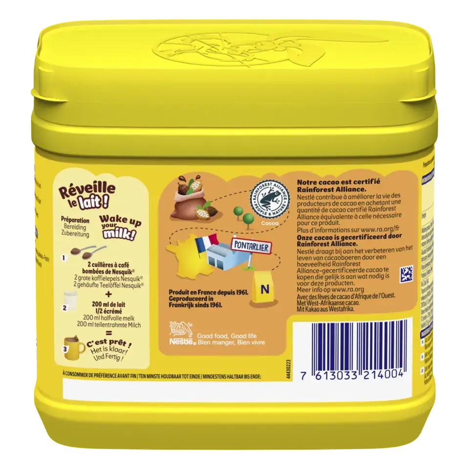 NESQUIK Gout EXTRA CHOCO Poudre Cacaotée boîte 600g