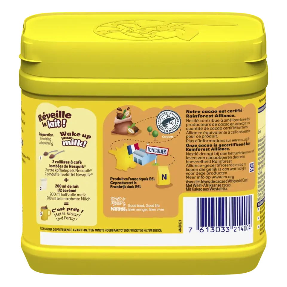 NESQUIK Gout EXTRA CHOCO Poudre Cacaotée boîte 600g